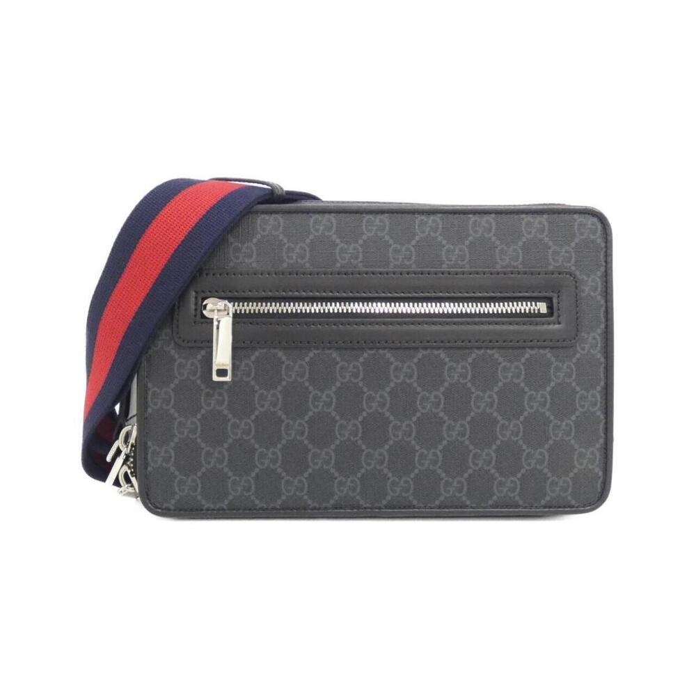 Gucci Fadja shoulder bag red web strap black GG Supreme canvas